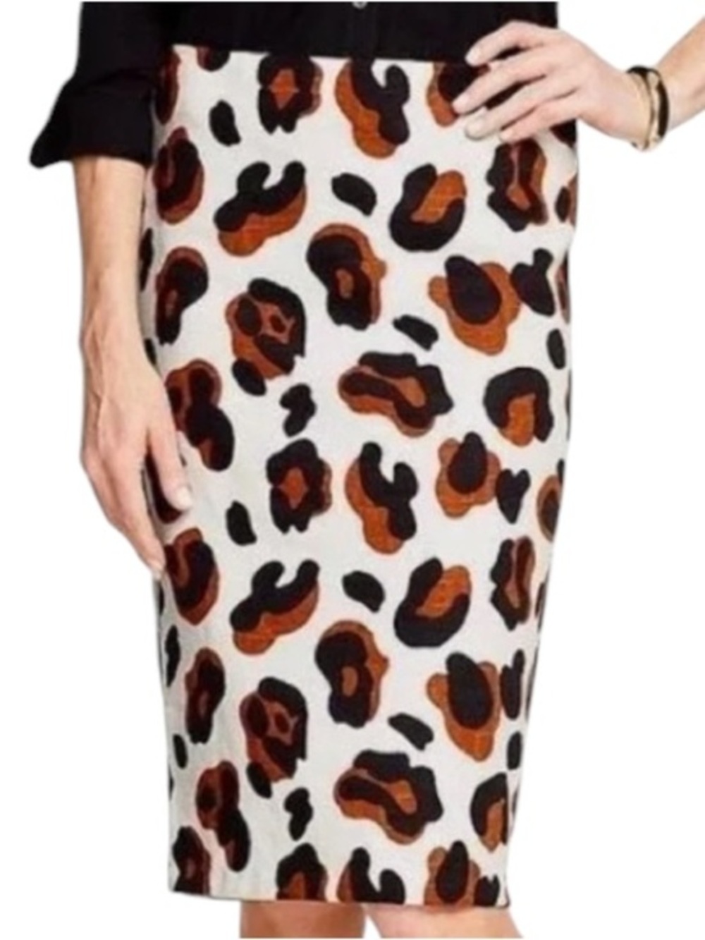 Talbots Cheetah Print Pencil Skirt on Cream
